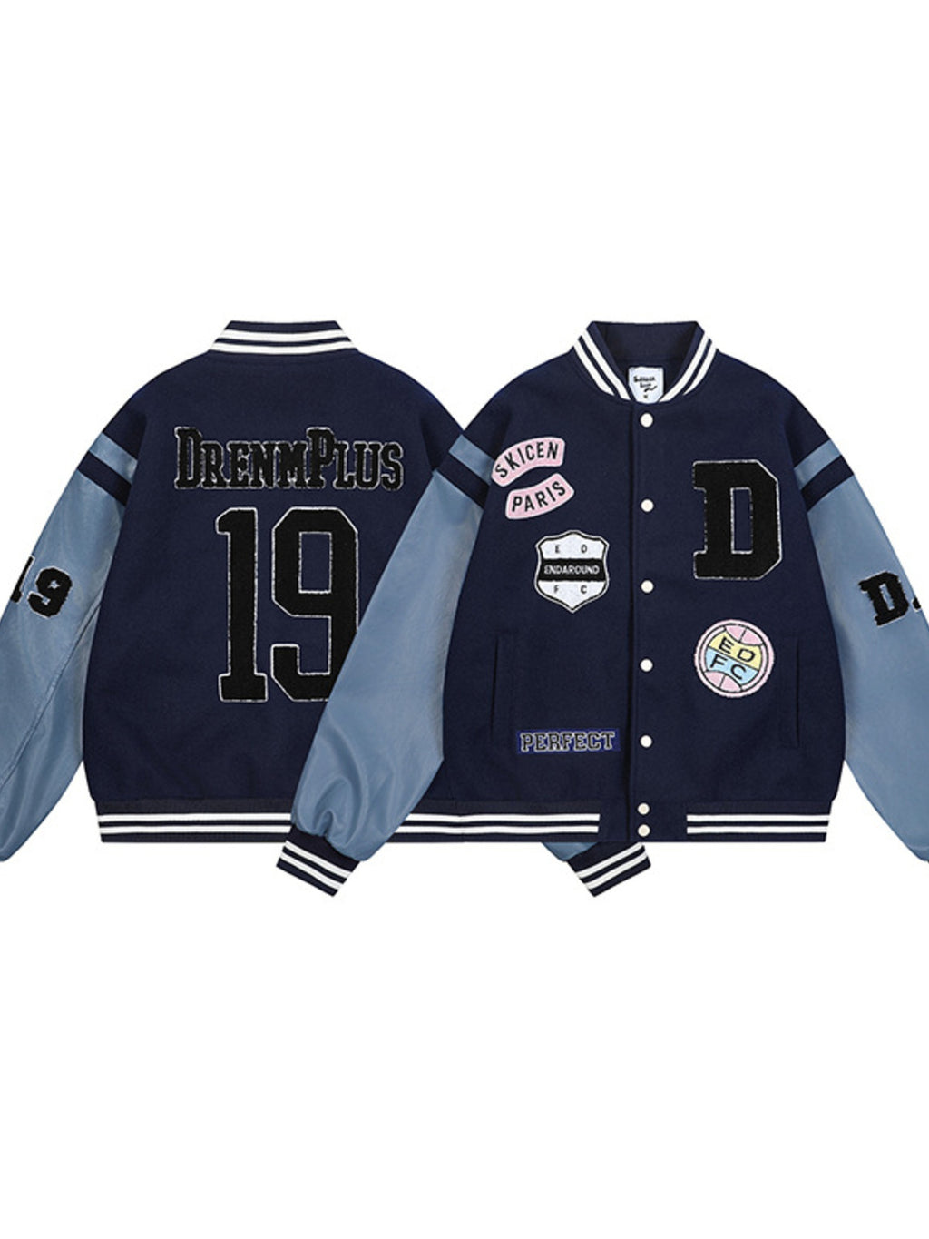 Men's Baseball Bomber Jacket with Patches