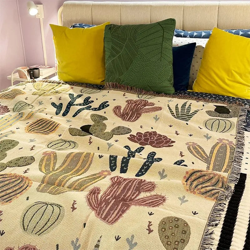 Blanket Hippie Tapestry Woven Blanket Picnic Camping Rug Slipcover