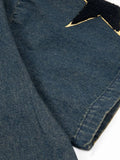 Men's Washed Baseball Collar Denim Shirt with Embroidered Detail