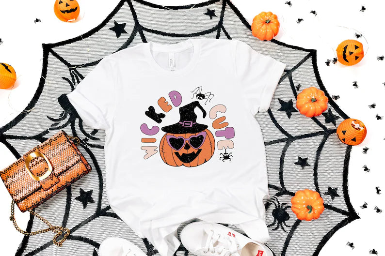 Wicked Cute Shirt - Halloween Witch & Pumpkin Spooky Season T-Shirt