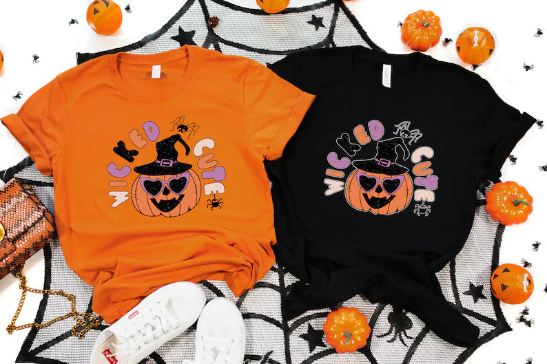 Wicked Cute Shirt - Halloween Witch & Pumpkin Spooky Season T-Shirt