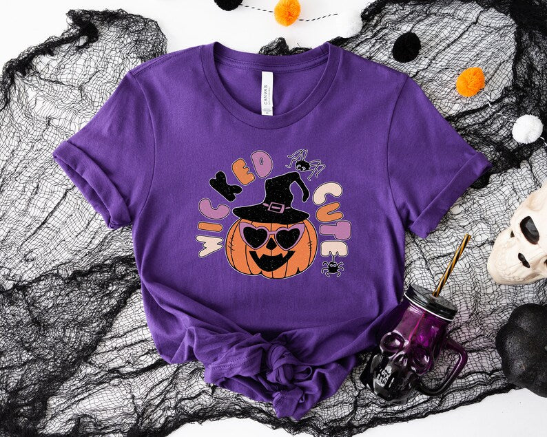 Wicked Cute Shirt - Halloween Witch & Pumpkin Spooky Season T-Shirt