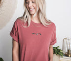 Embroidered Trio of Orcas Comfort Colors t-shirt