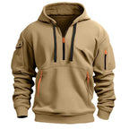 Tactical Hoodie with Front and Sleeve Zipper Pockets