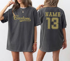 Comfort Colors Custom Team Name Jersey Tshirt with Name and Number
