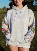 Multicolor Patchwork Hoodie Sweatshirt Crewneck