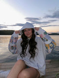 Multicolor Patchwork Hoodie Sweatshirt Crewneck