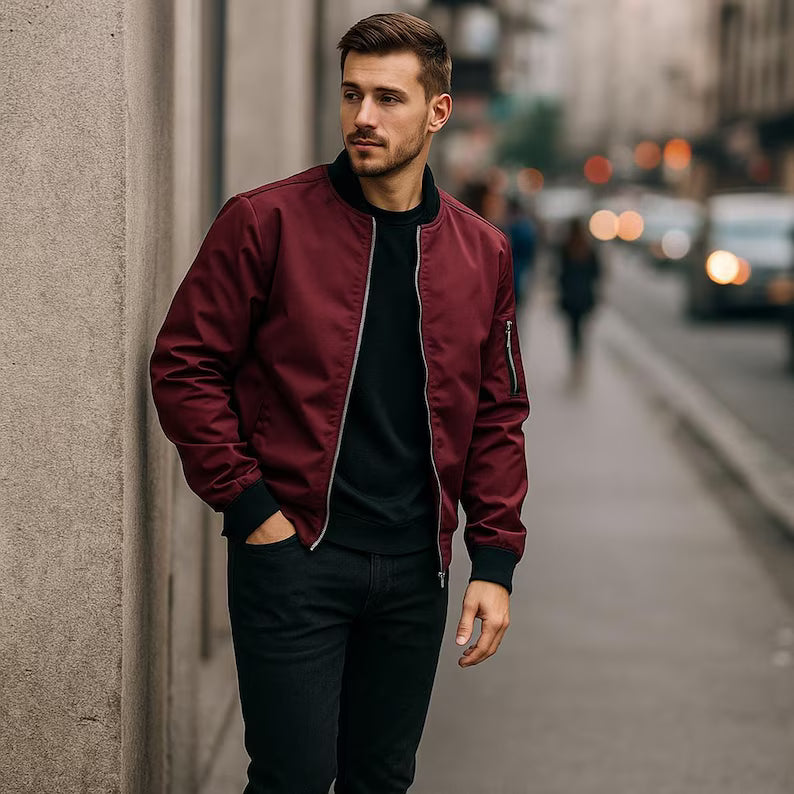 Men's Slim Fit Jacket Lightweight Windbreaker