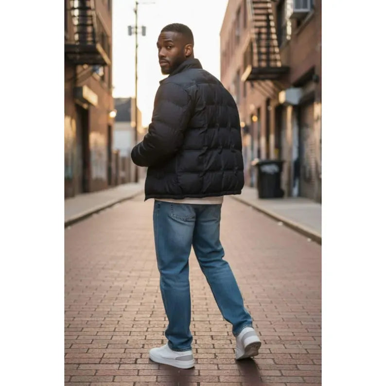 Heavyweight Insulated Winter Puffer Jacket Matte Black