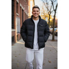 Heavyweight Insulated Winter Puffer Jacket Matte Black