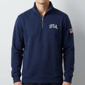 Embroidered USA Quarter Zip Sweatshirt, American Flag Pullover, USA Pride