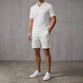 Zip-Up Polo Shirt + Matching Shorts Men's Summer Outfit