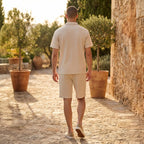 Zip-Up Polo Shirt + Matching Shorts Men's Summer Outfit