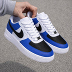 Royal Blue Black and White Custom Air Force 1 Sneakers