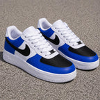 Royal Blue Black and White Custom Air Force 1 Sneakers