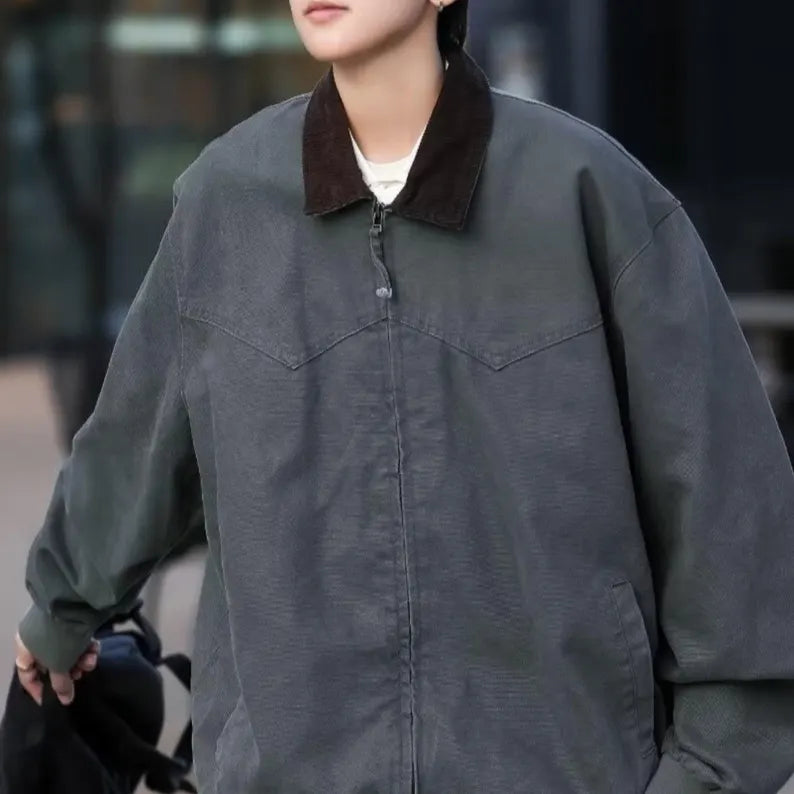 Unisex Oversized Zip Jacket | Relaxed Fit Minimalist Streetwear