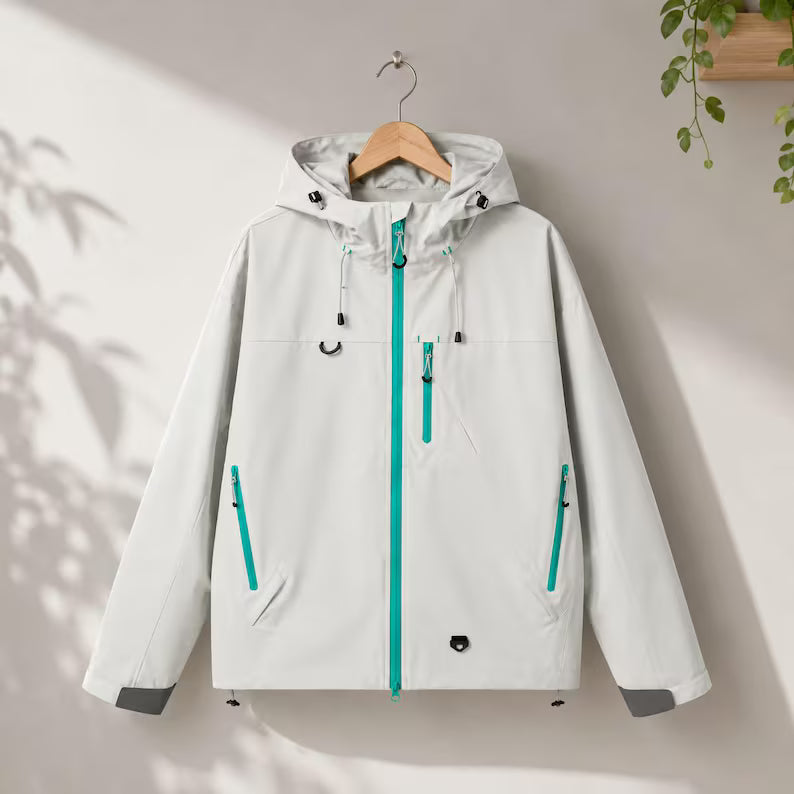 Waterproof Rain Jacket Men Women, Lightweight Hooded Windbreaker