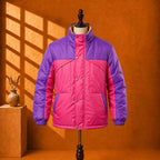 Retro Pink Purple 90s Windbreaker Jacket - Handmade Colorblock Lightweight Streetwear